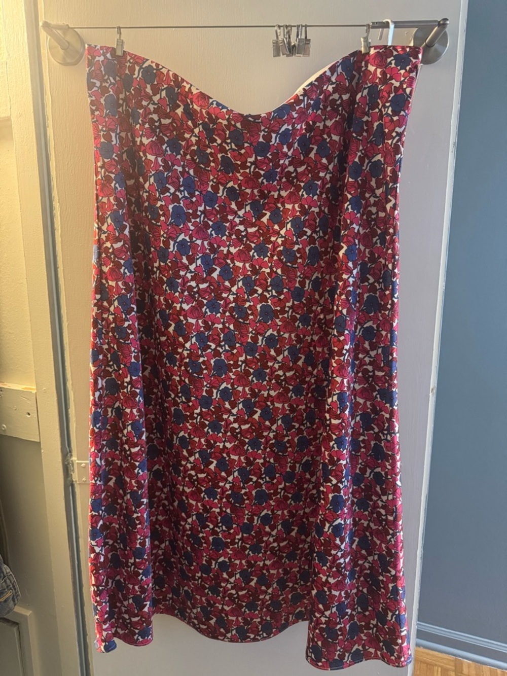 J. Crew Gwyneth Slip Skirt in Berry Floral